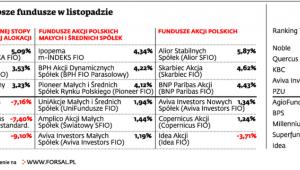 Najlepsze i najsłabsze fundusze w listopadzie