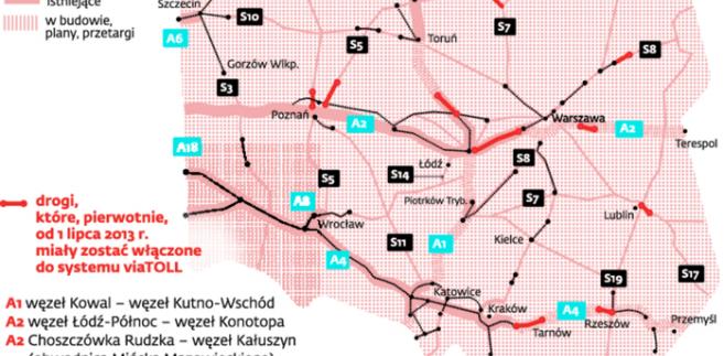 Wykaz odcinków dróg, na których 31 października 2013 r. powinien się rozpocząć pobór opłat elektronicznych