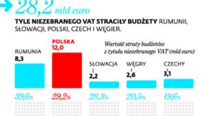 Uszczerbek w VAT w Europie Środkowo-Wschodniej w 2015 r.