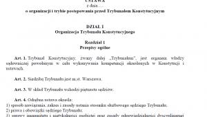 Ustawa PiS o Trybunale Konstytucyjnym