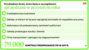 Przykładowe firmy, które będą w szczególności sprawdzane w przyszłym roku