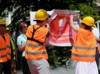 Manifestacja Akcji Demokracji przed siedzibą KRS